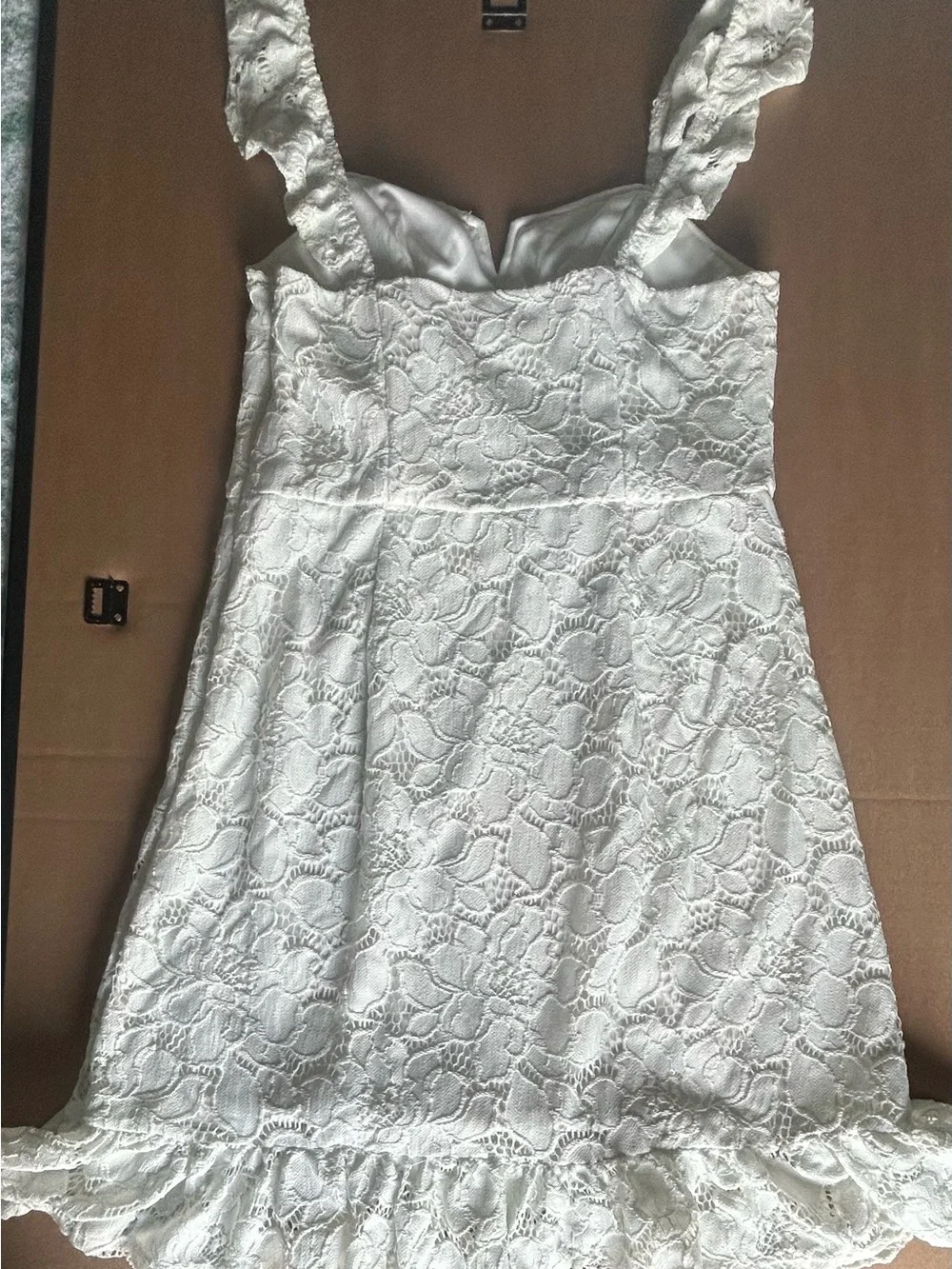 White Lace Sundress with Ruffle Hem